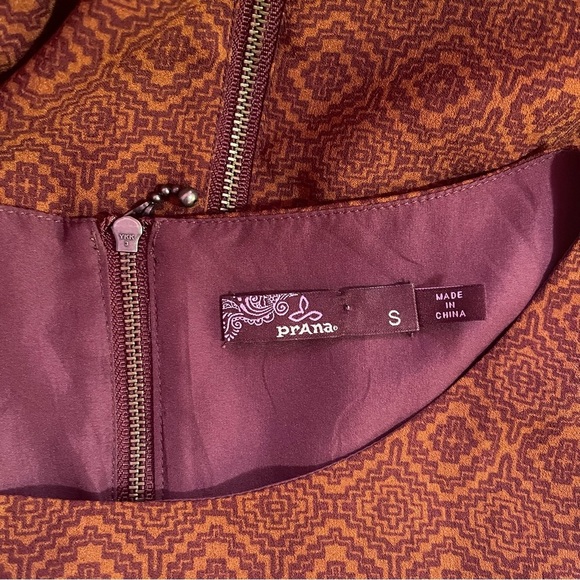 Prana Dress Women's Size Small Pomegranate Rust Long Sleeve Lightweight Cece - Picture 12 of 13